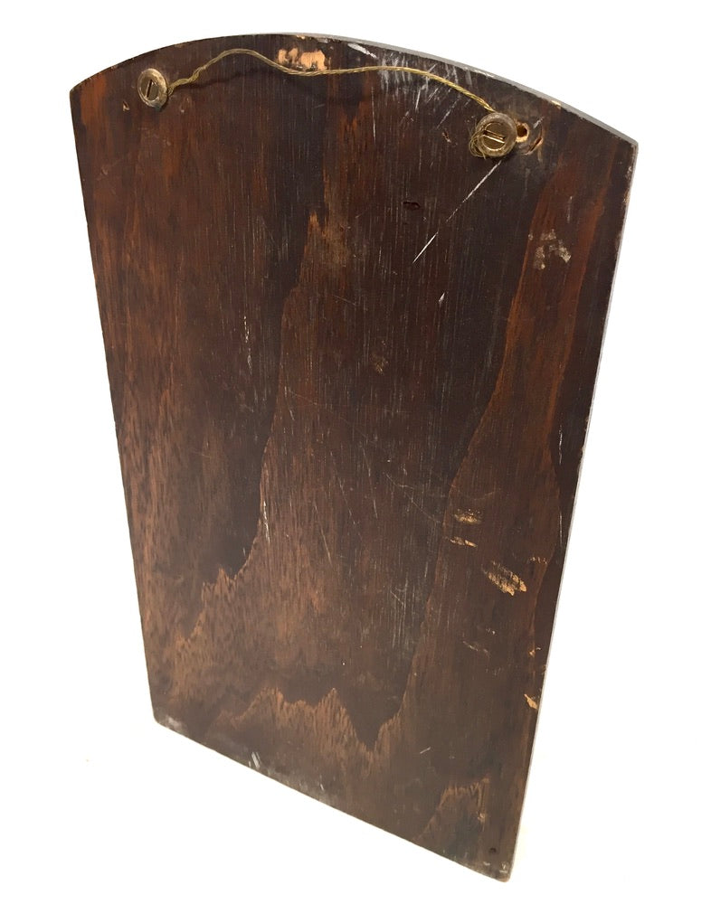 Antique Mid 20th Century Wooden Oak & Brass Wall Mounted Letter Rack / Holder