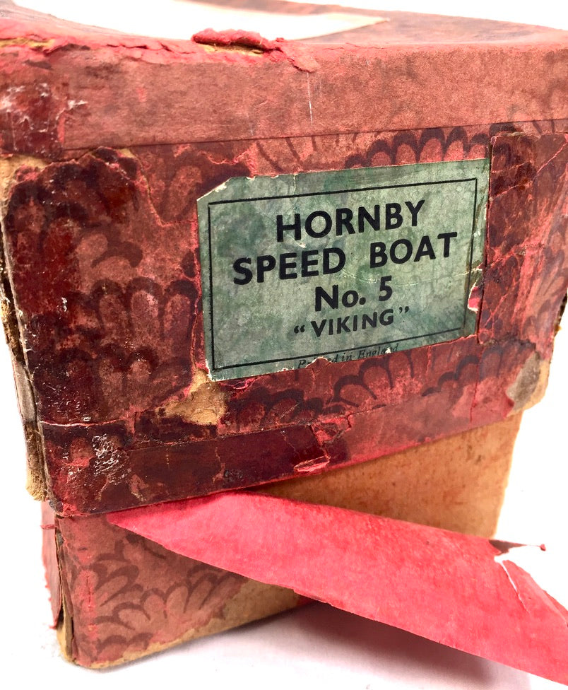 Antique Hornby Toy "Racer III" No.3 & Speedboat Tinplate Meccano Toy c.1930