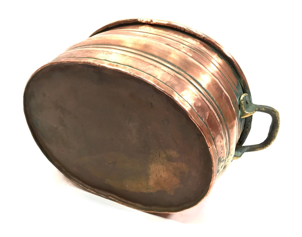 Antique Arts & Crafts Copper & Brass Handled Planter / Plant Pot / Trough c.1910