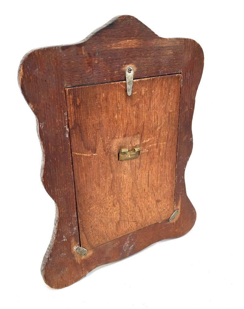 Antique Edwardian Wooden & Sterling Silver Photo Frame Art Nouveau Chester c1905
