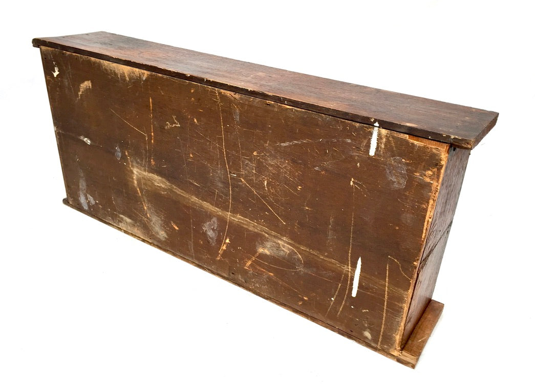 Antique Wooden Rustic Pigeon Hole Filing Cabinet / Mail Letter Organiser / Shelf