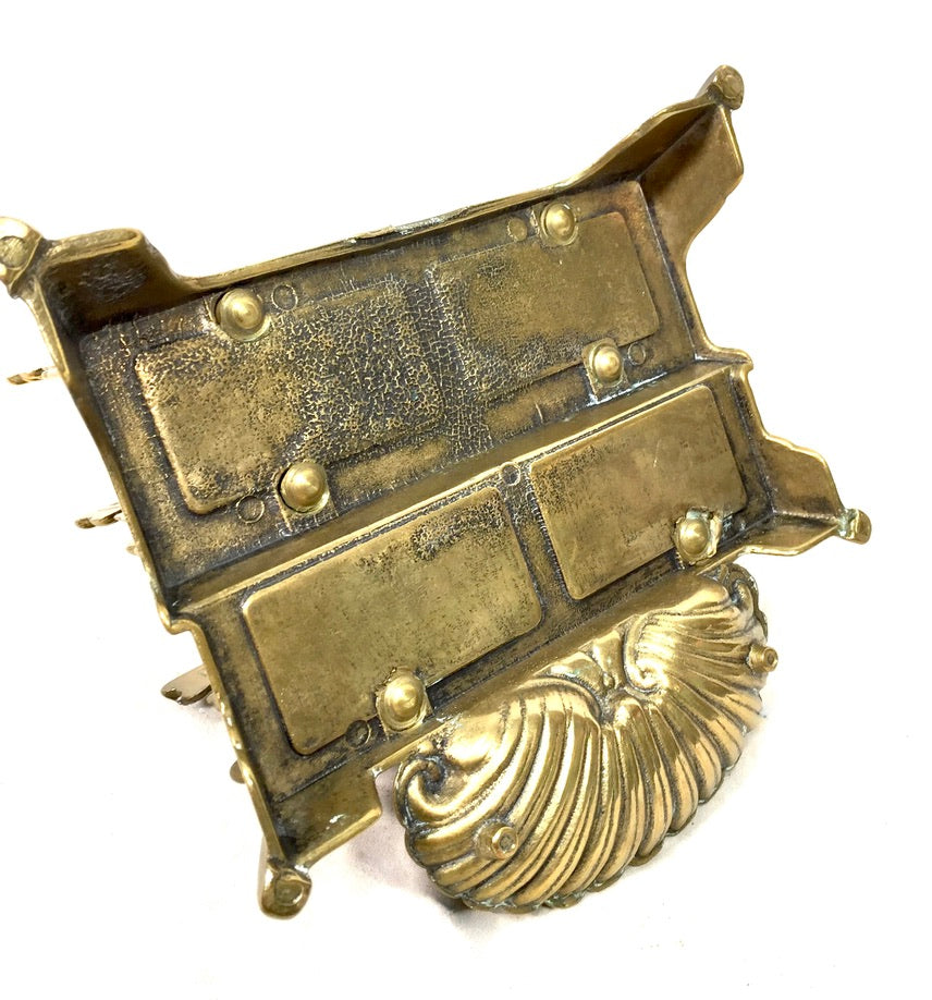 Antique Early 20th Century Ornate Brass Desktop Letter Holder Rack c.1930