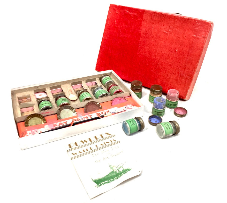 Antique Mid 20th Century Kay Dry Powder Pigment Paint Box / Artists Set in Box