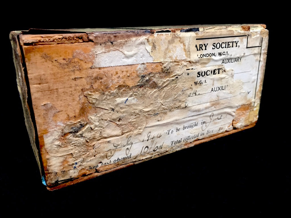 Antique Wooden South American Missionary Society Collection Offering Box c.1900