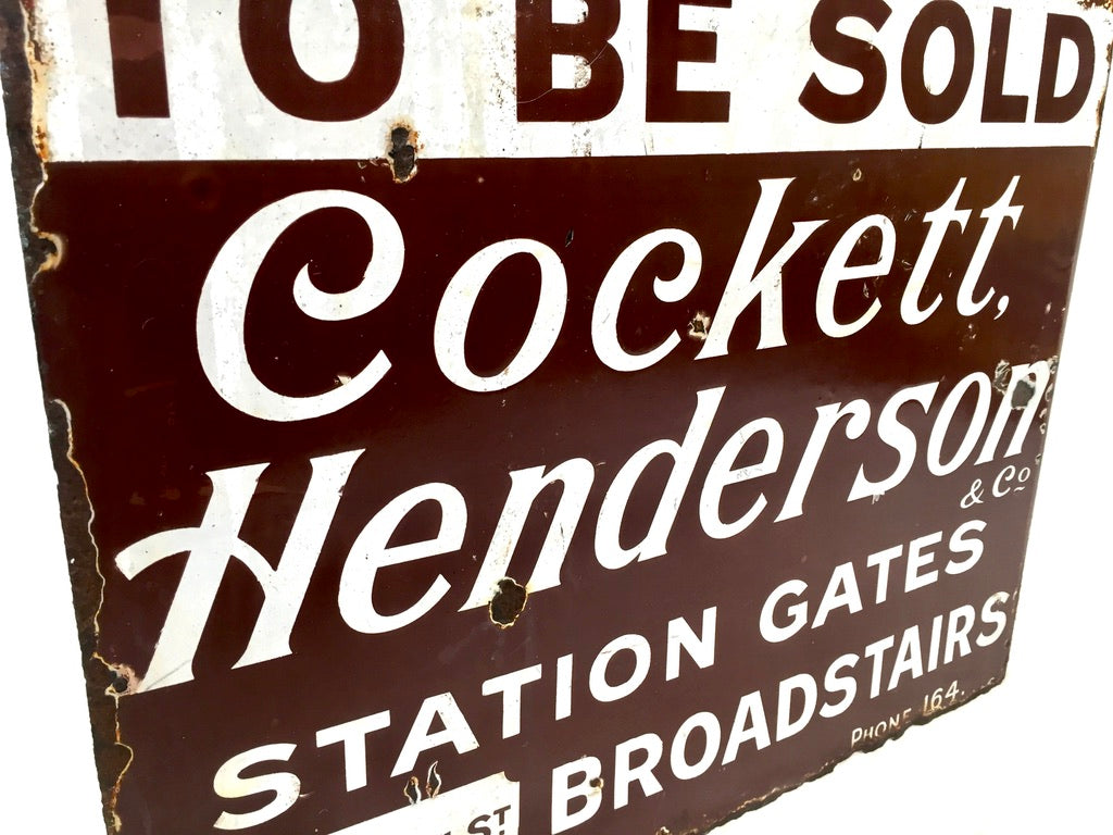 Antique Advertising - Early 20th Century Enamel Sign for a London Estate Agents
