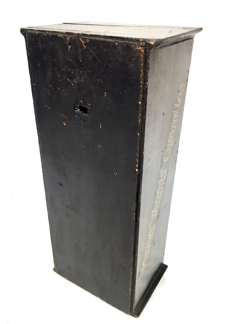 Antique Advertising - Wooden Players Coin Operated Cigarette Vending Machine