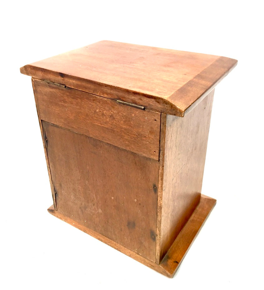 Antique Tabletop Wooden Chest of Drawers / Storage Box / Cabinet with Key