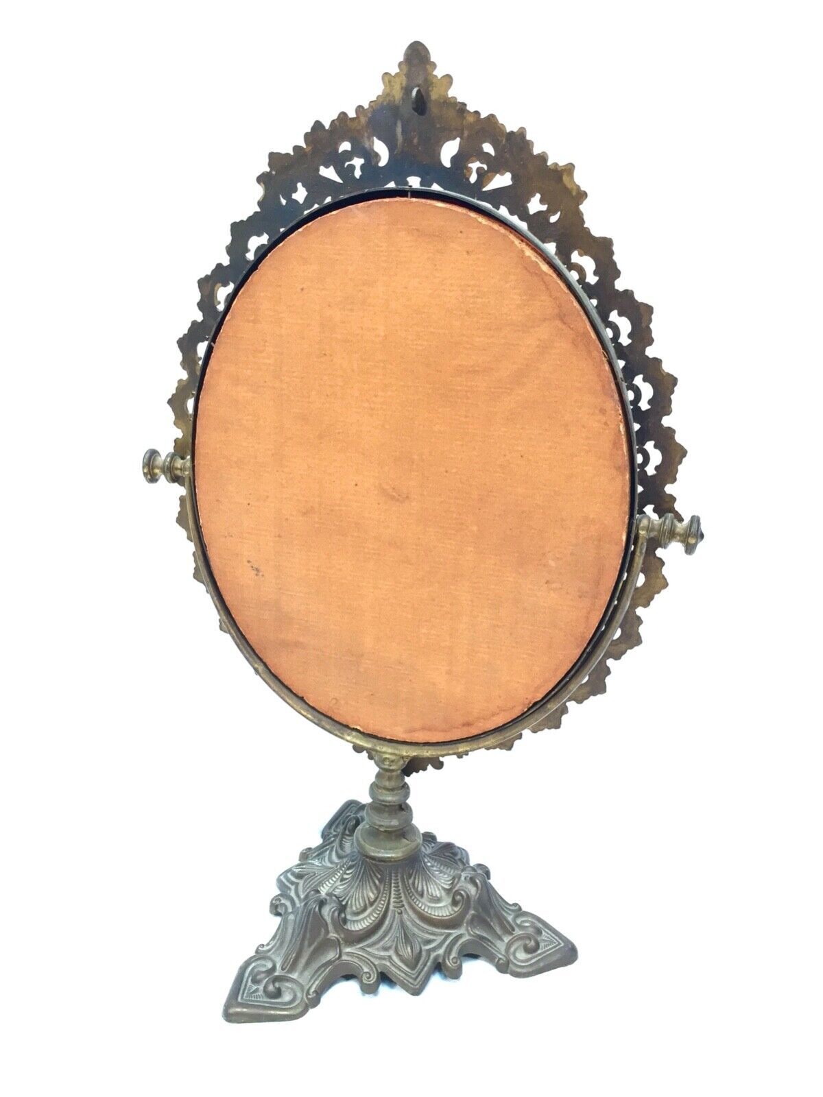 Antique French Cast Metal Tabletop Mirror / Dressing Table / c.1900 / Gilded