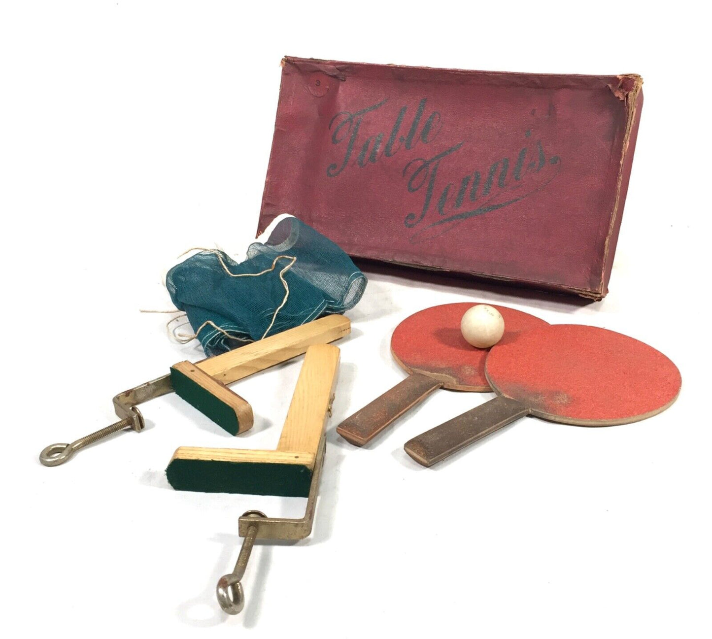 Antique 1901s Tabletop Table Tennis Parlour Game Boxed / Ping Pong
