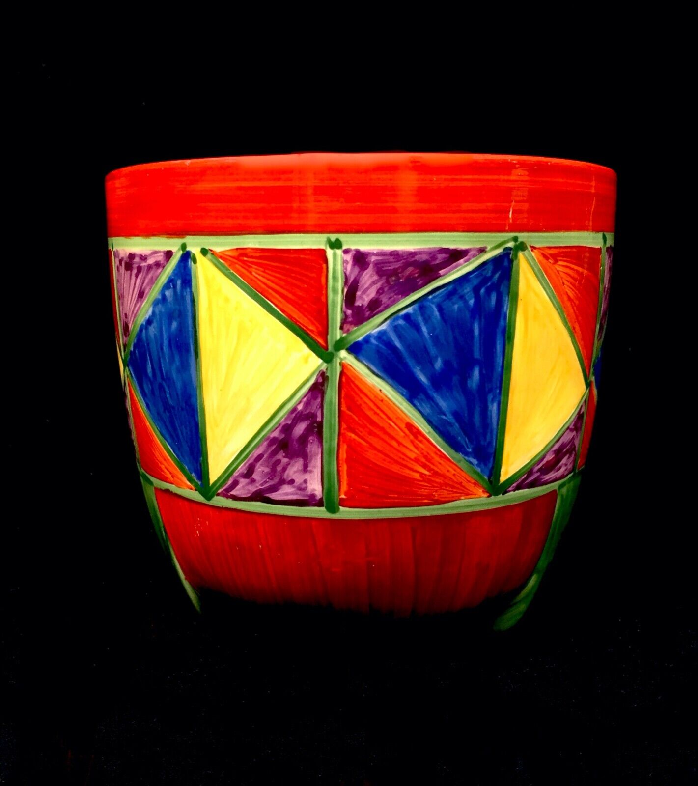 Antique Clarice Cliff - Original Bizarre Dover Jardiniere Art Deco Pottery c1927