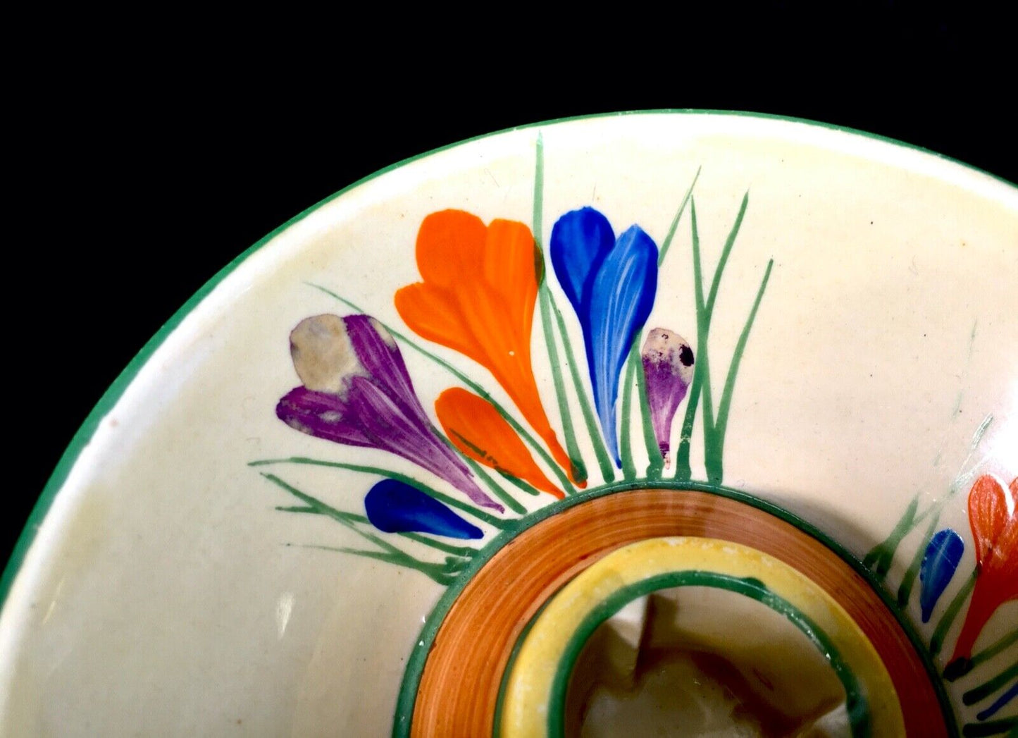 Antique Clarice Cliff Autumn Crocus Shape 384 Candle Stick Pair Pottery Bizarre
