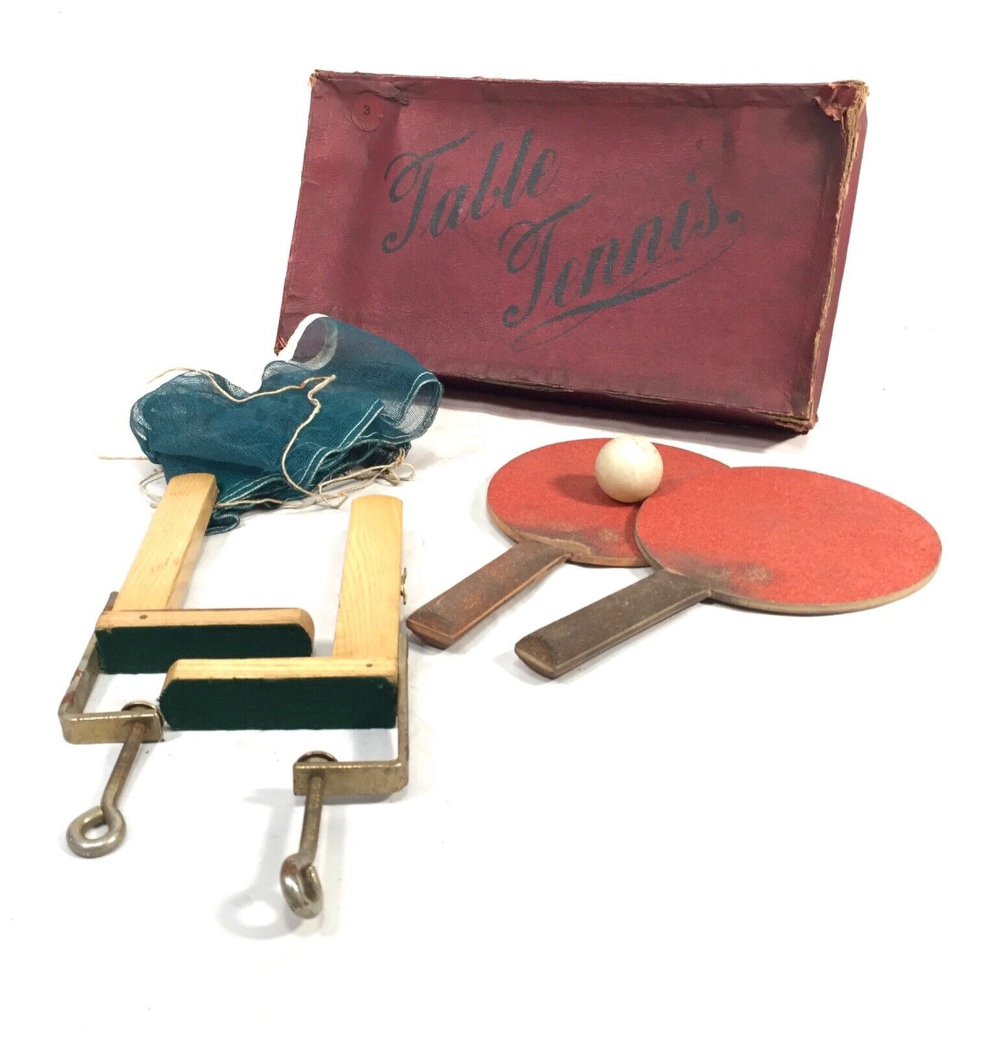 Antique 1901s Tabletop Table Tennis Parlour Game Boxed / Ping Pong