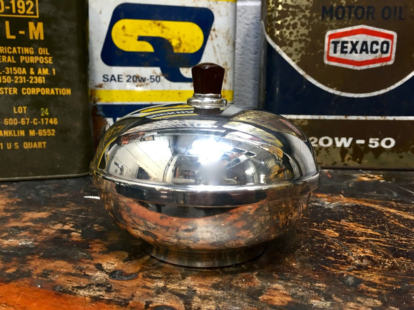 Antique Sterling Silver & Bakelite Art Deco Tabletop Trinket Pot / B'ham 1933