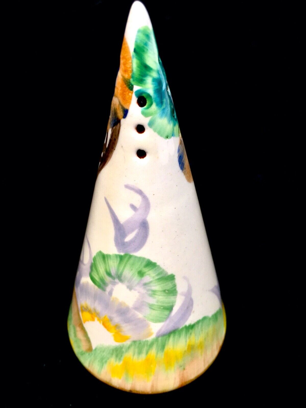 Clarice Cliff Viscaria Conical Sugar Sifter C.1934 / Art Deco Pottery With Cork