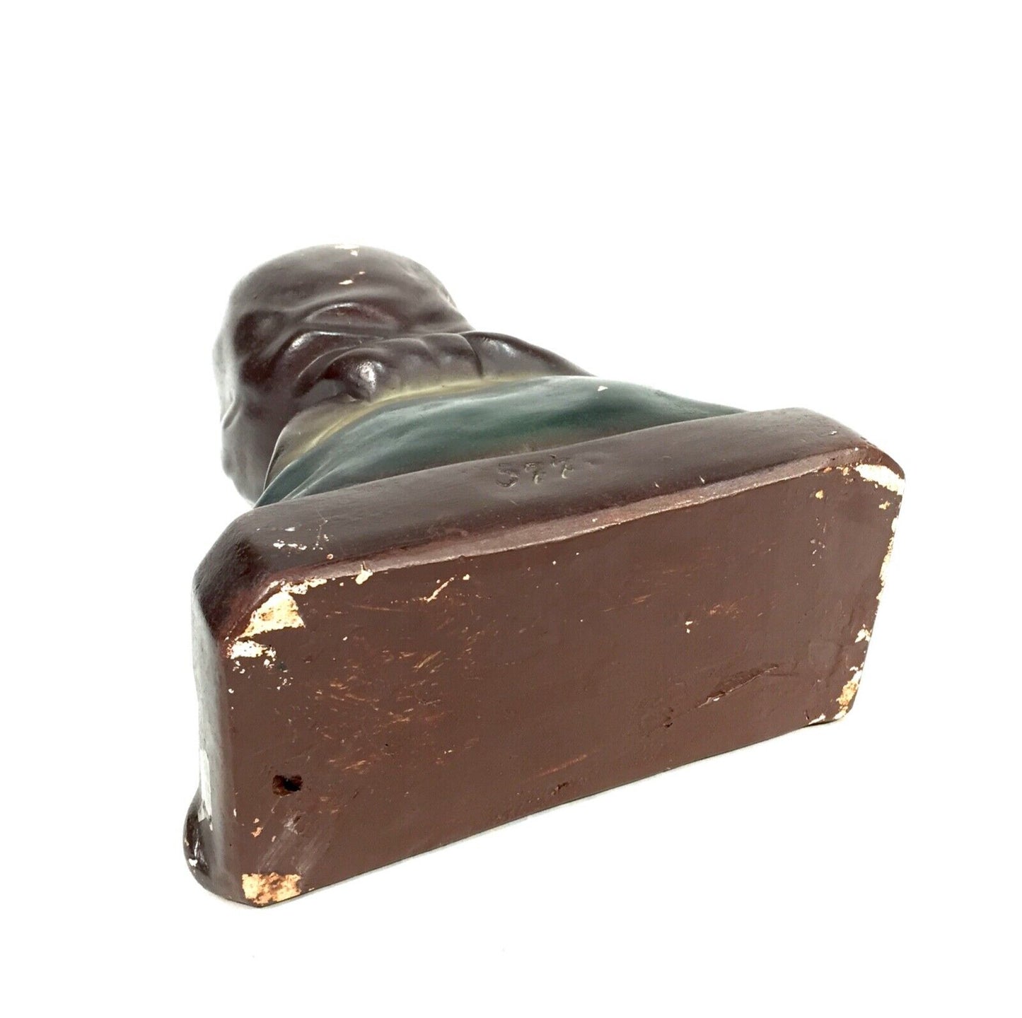 Antique Art Deco French Young Girl Plaster Portrait Bust / C.1930