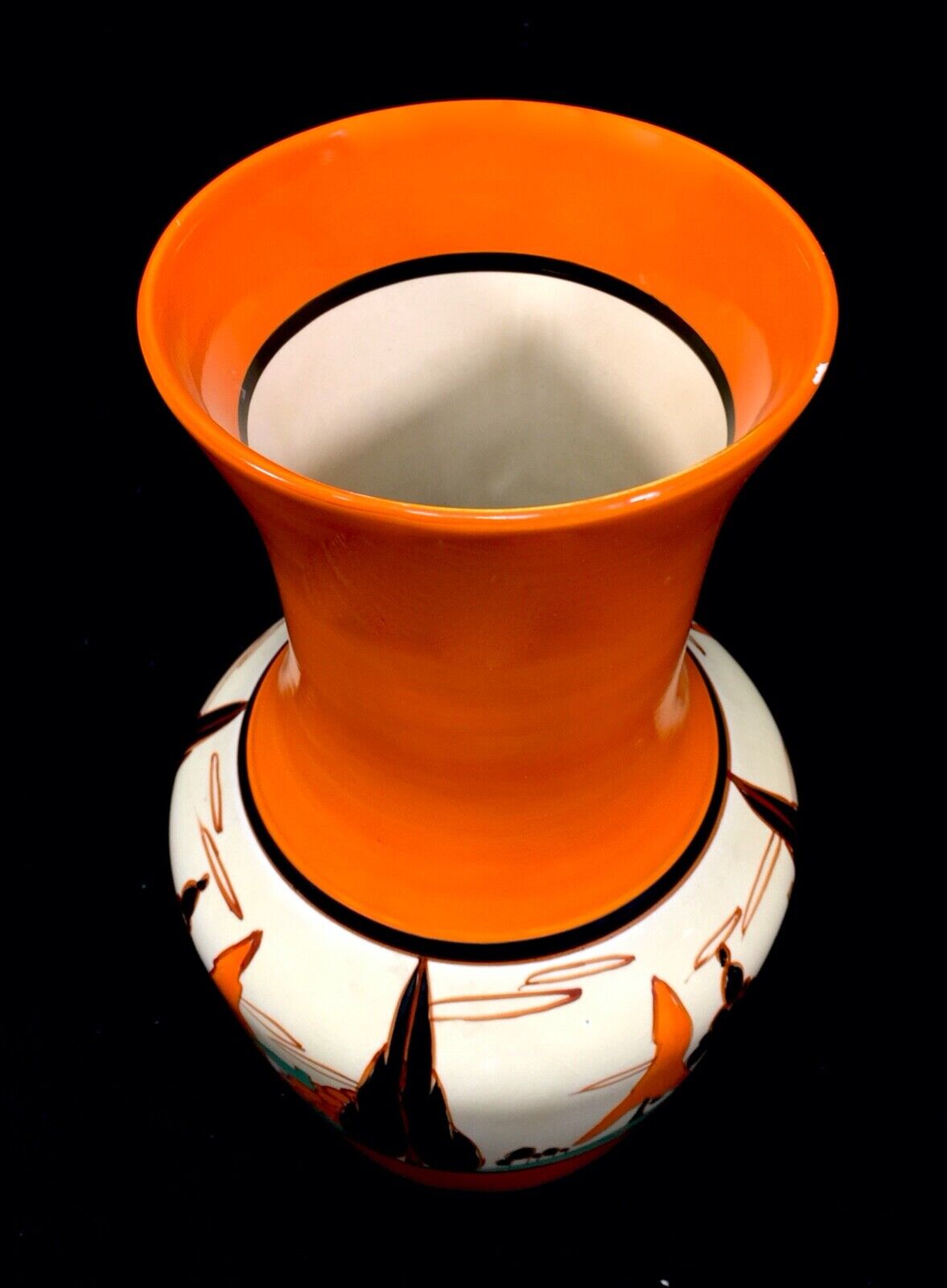 Antique Clarice Cliff Orange Trees & House 386 Large Vase Pottery Bizarre c.1931