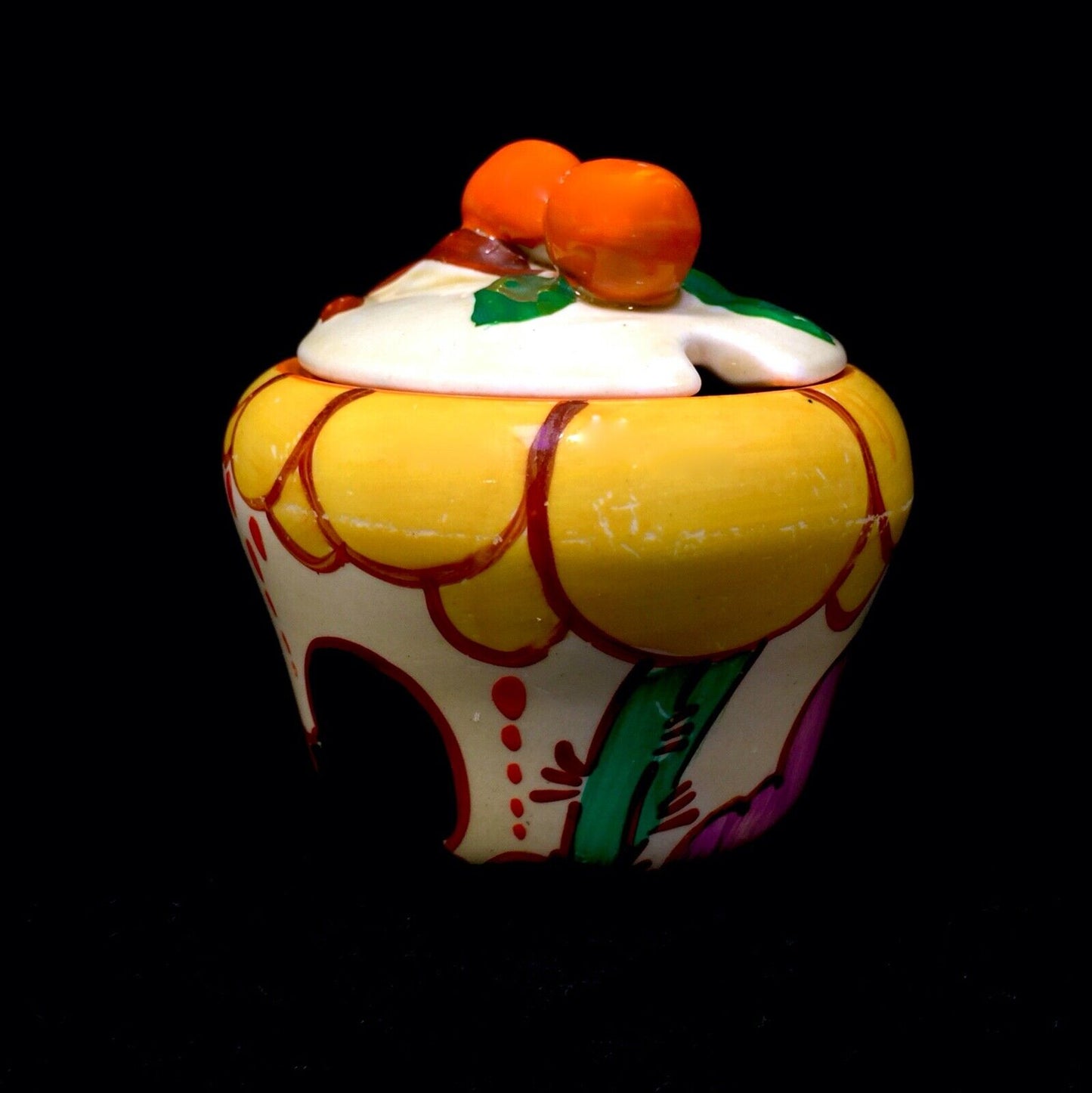 Clarice Cliff Summerhouse Shape 230 Preserve Pot Art Deco / Antique / Bizarre