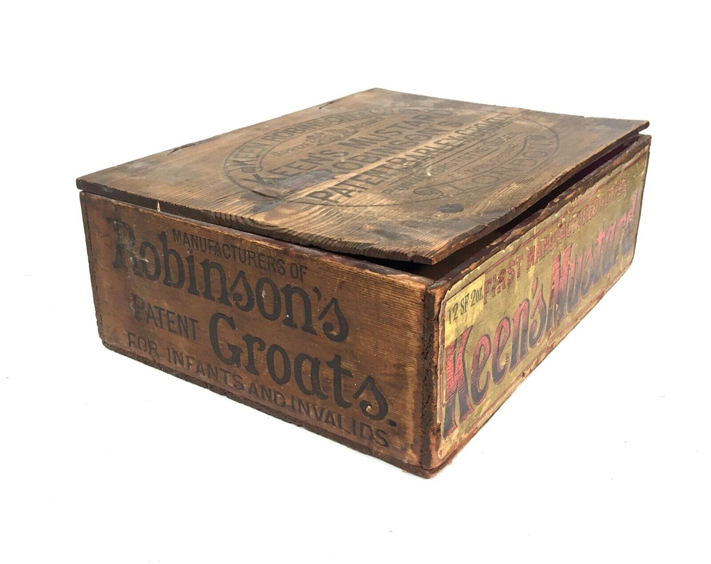 Antique Advertising - Keen's Robinson & Co Mustard Wooden Shop Display Box Crate