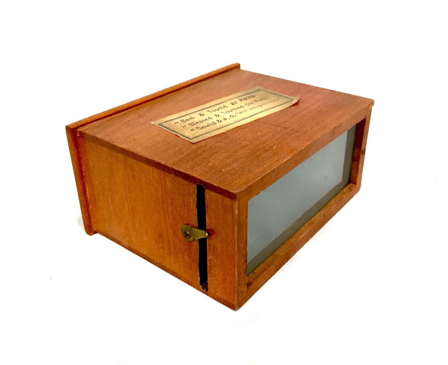 Antique Wooden Handheld Stereo Viewer / Stereoscope & Glass Slide Job c.1900