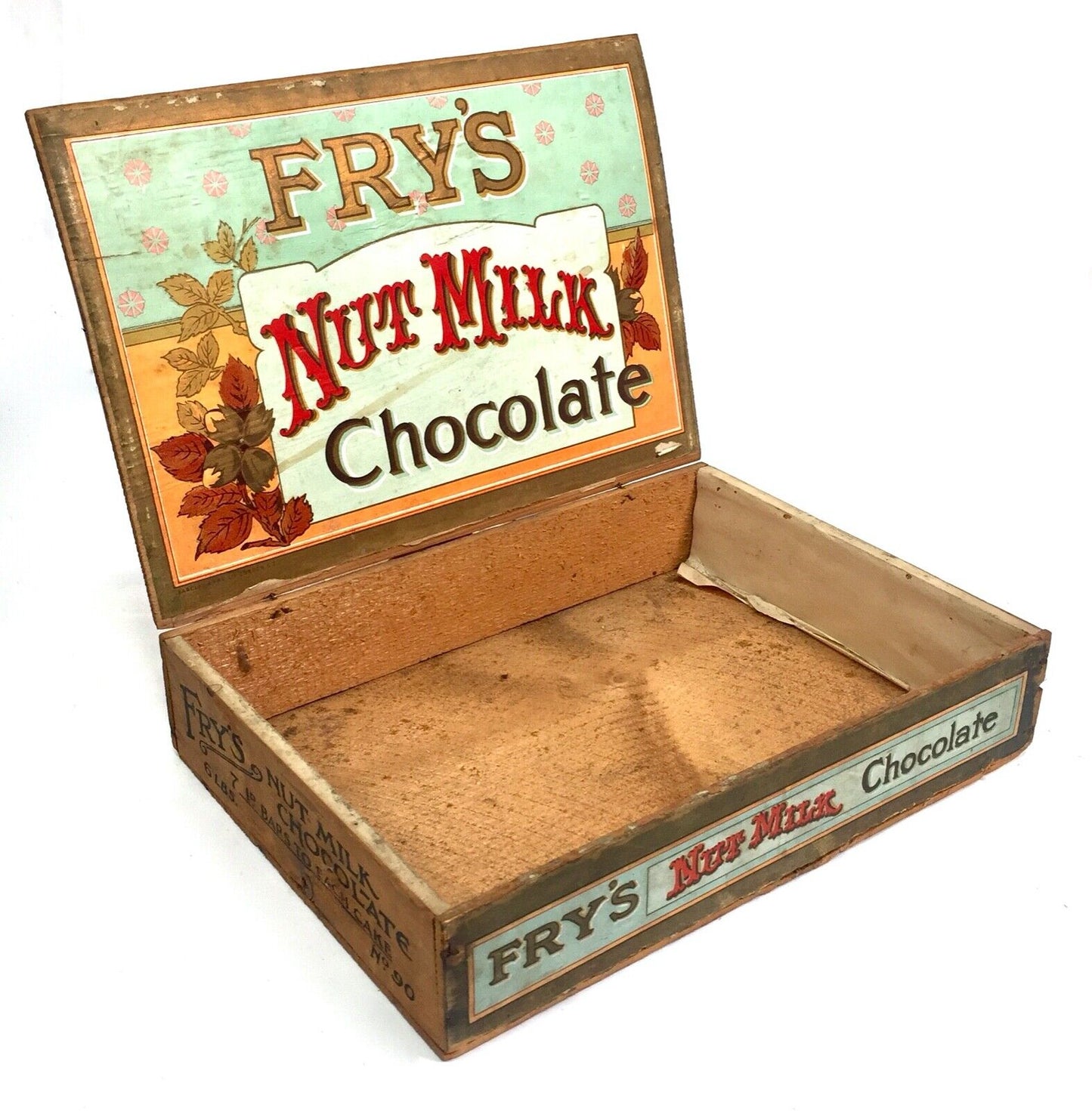 Antique Advertising - Fry's Nut Milk Chocolate Wooden Shop Display Box / Crate