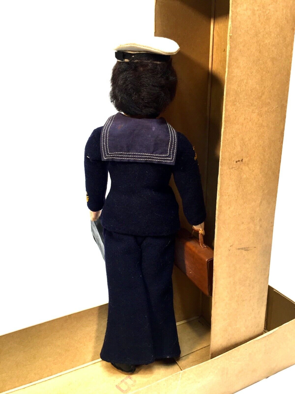 Antique Early 20th Century Sailor Navy Girl Doll in Box Circa 1920 / Boxed