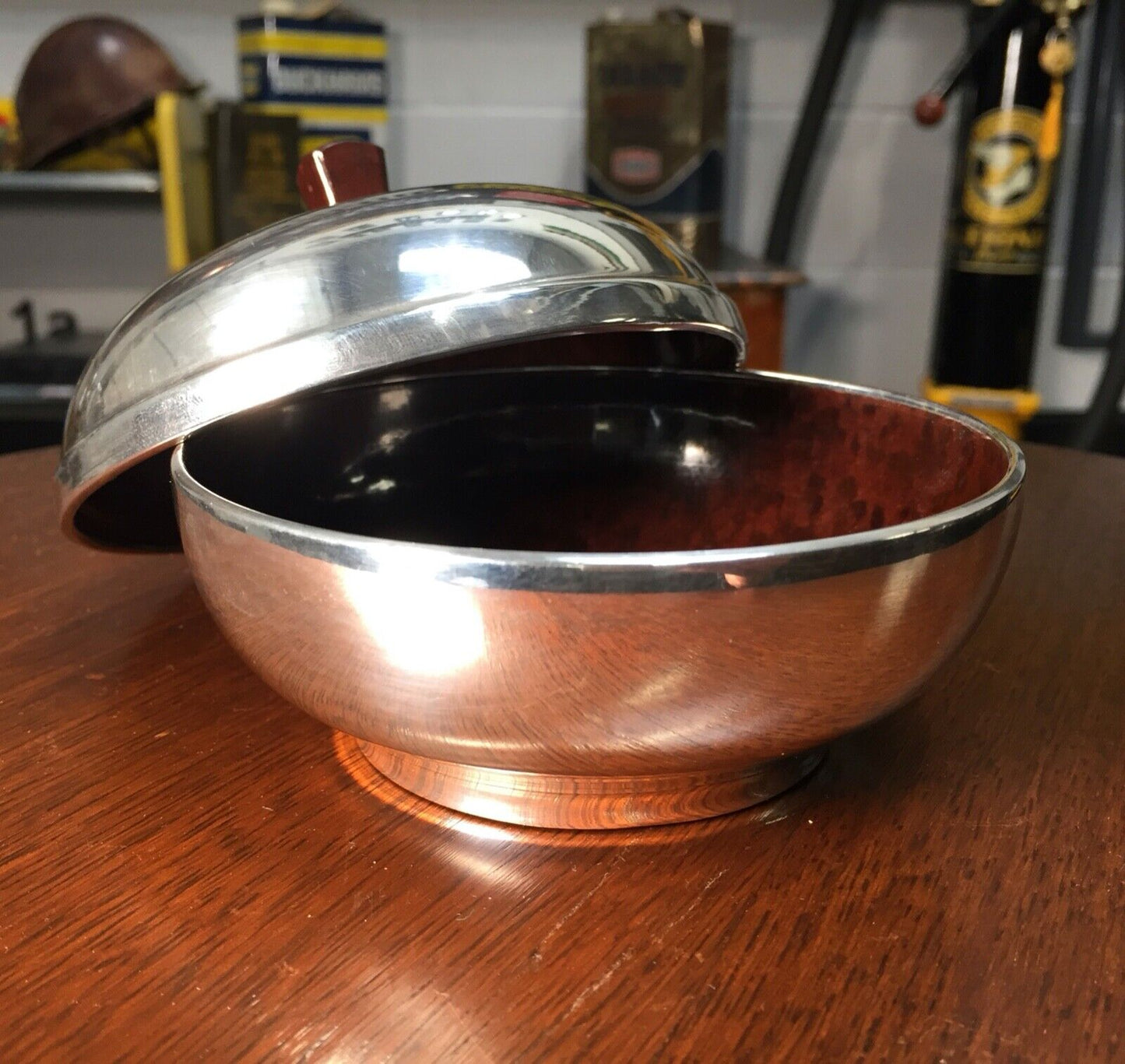 Antique Sterling Silver & Bakelite Art Deco Tabletop Trinket Pot / B'ham 1933