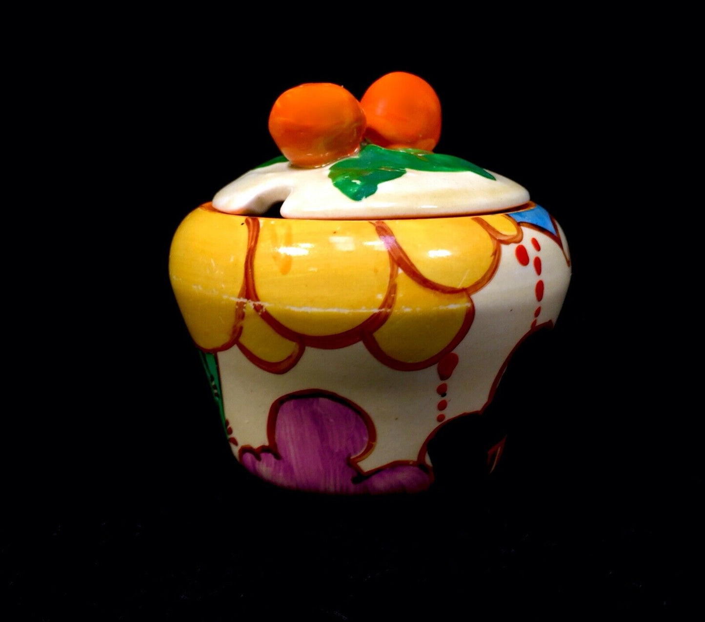 Clarice Cliff Summerhouse Shape 230 Preserve Pot Art Deco / Antique / Bizarre