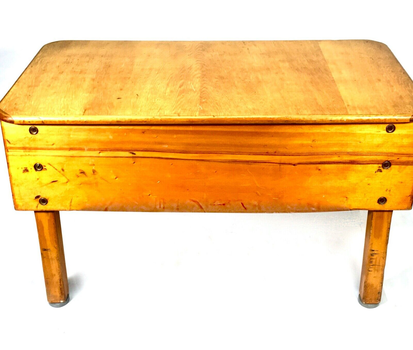 Antique Mid 20th Century Gymnastic Gym Vault Coffee Table Retro Furniture c.1950