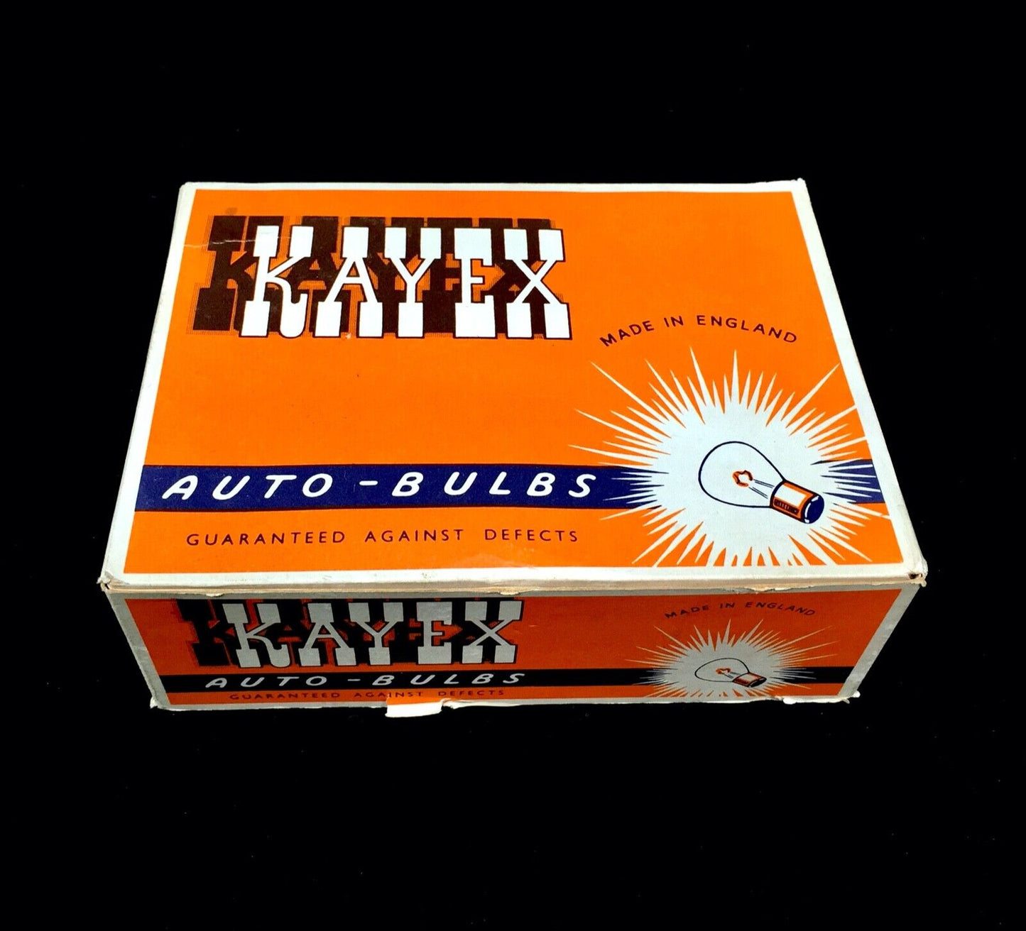 Antique Automobile Advertising Shop Display Counter Top Showcard Box Kayex Bulbs