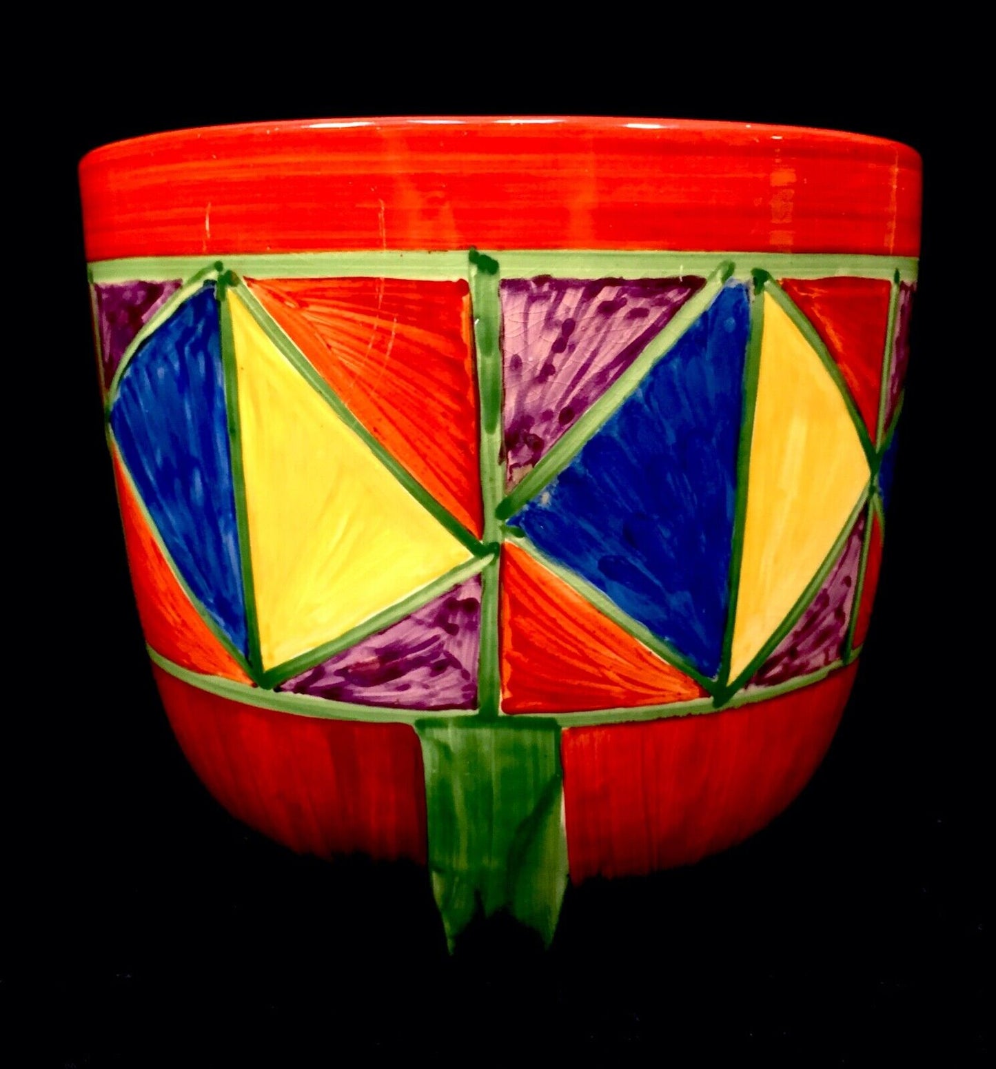 Antique Clarice Cliff - Original Bizarre Dover Jardiniere Art Deco Pottery c1927