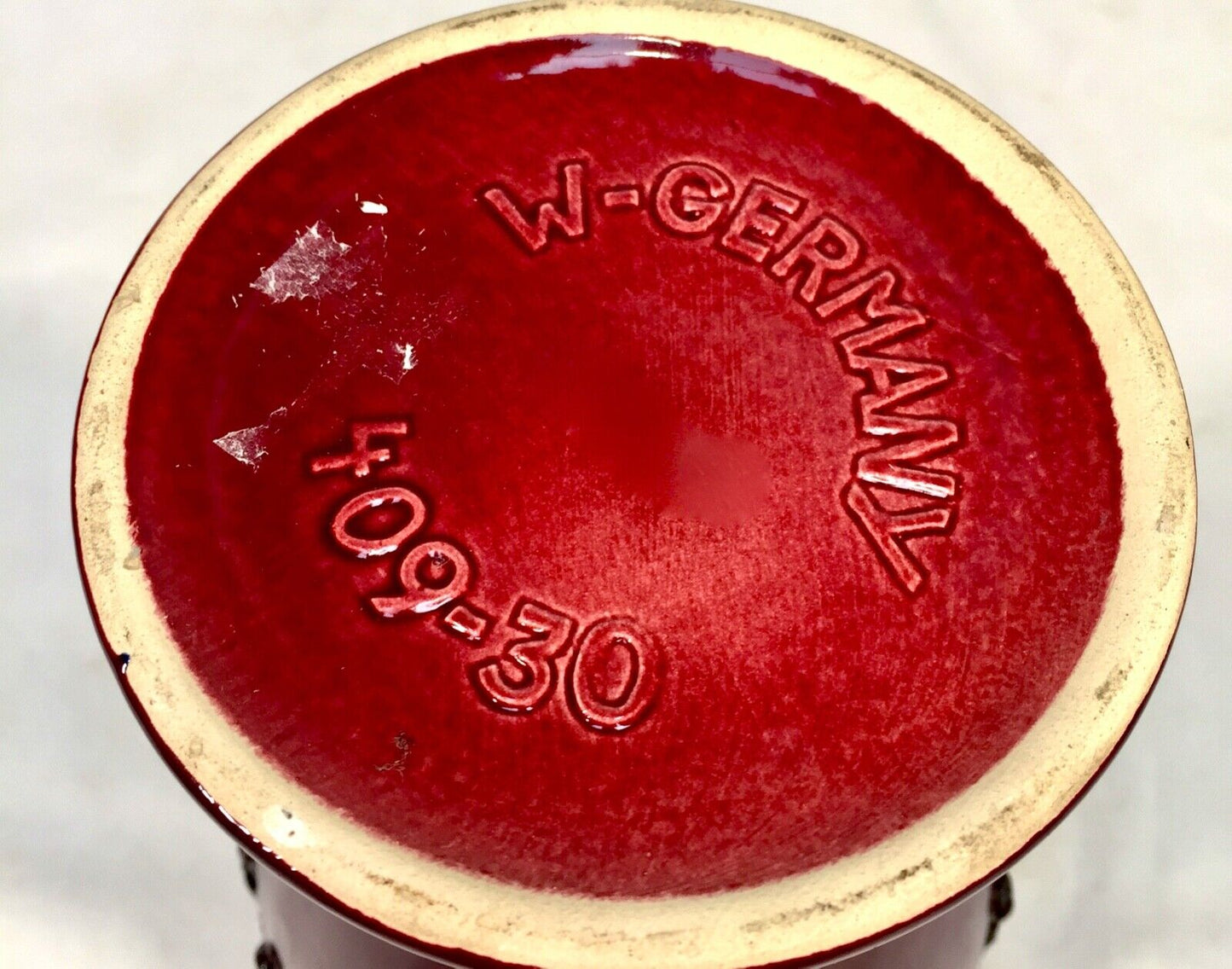 Vintage West German Pottery keramik Fat Lava Vase / Large Size / Red Jug