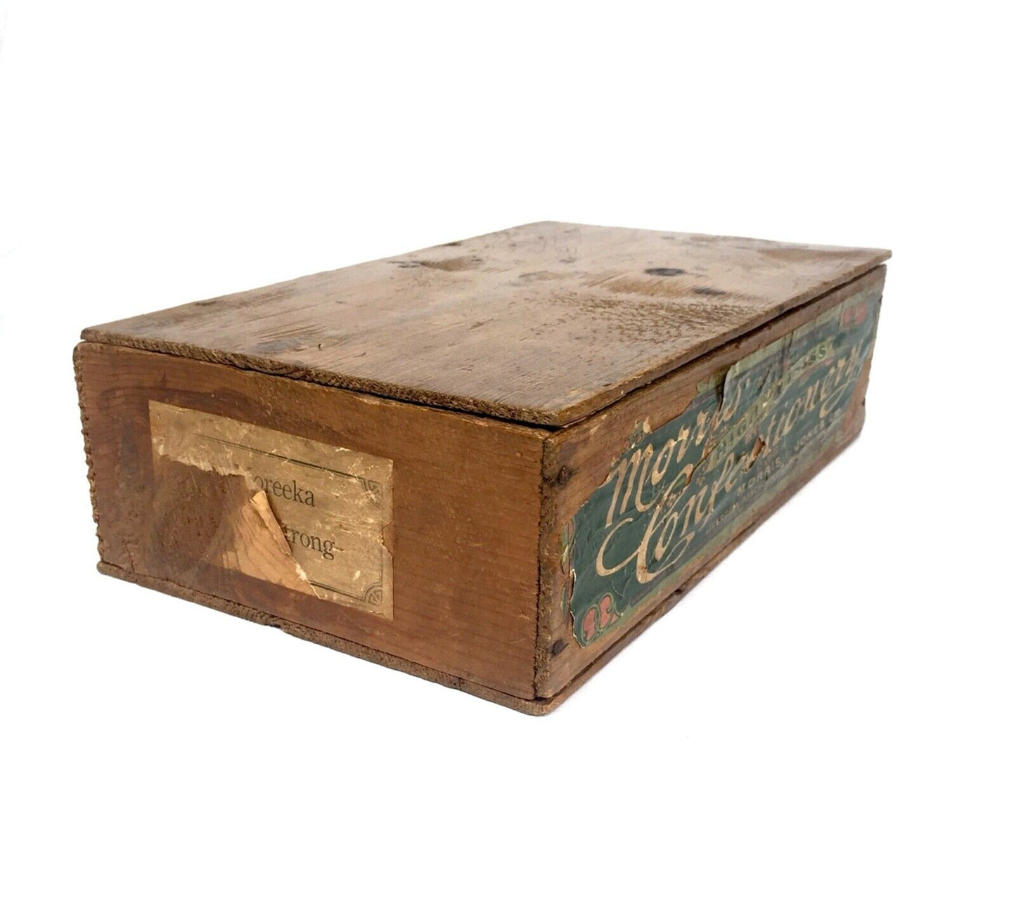 Antique Advertising - Morris & Jones Confectionery Wooden Shop Display Box Crate