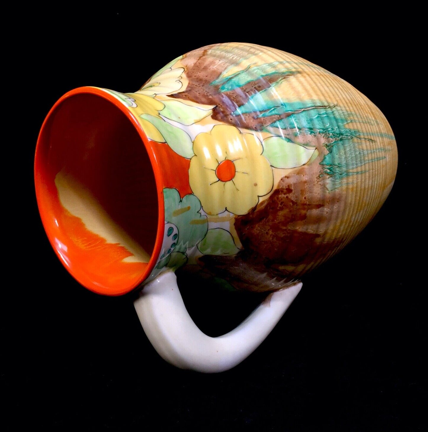 Antique Clarice Cliff - Jonquil Lotus Jug / Large / Art Deco Pottery / Bizarre