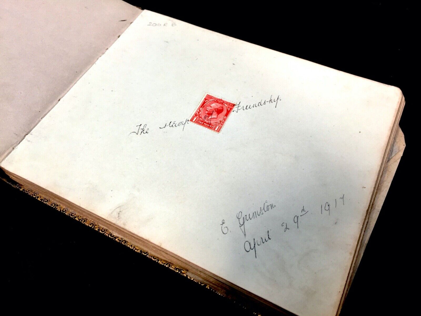 Antique 1920s Leather Bound Sketch Book / Artist / Art Album / Diary
