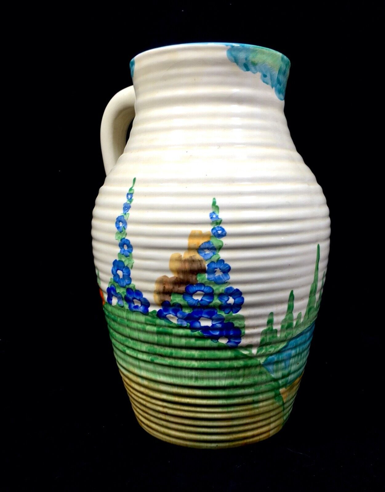 Antique Clarice Cliff Fragrance Lotus Jug Large / c1935 Art Deco Pottery Bizarre