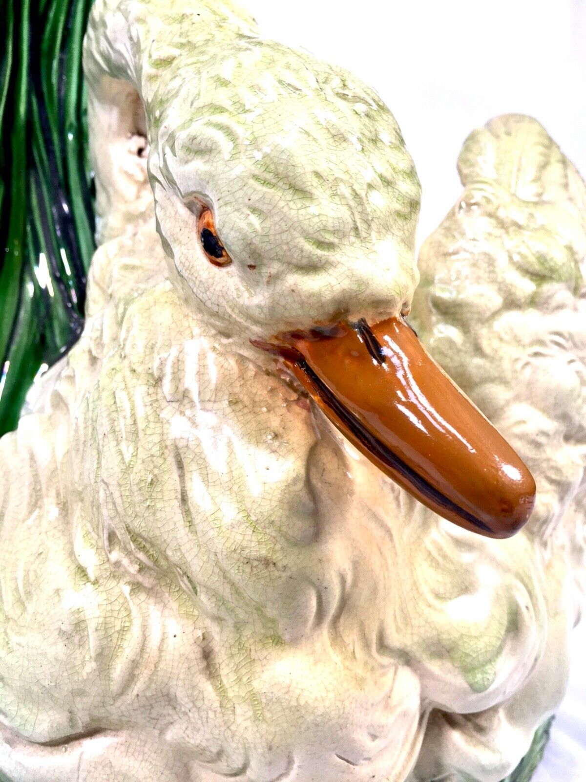 Antique Bretby Ceramic Pottery Jardinier Plant Stand 19th Century Majolica Swan