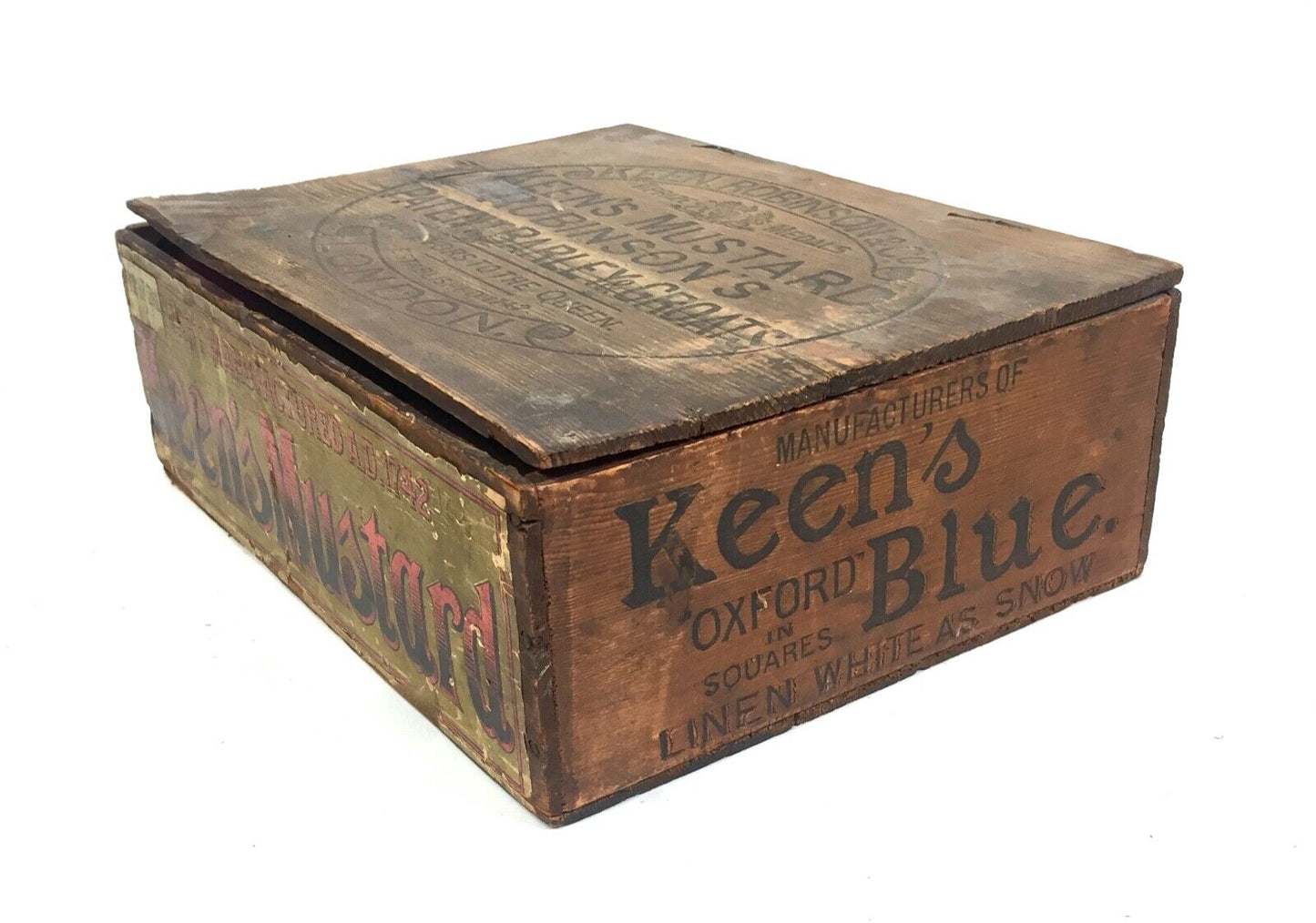 Antique Advertising - Keen's Robinson & Co Mustard Wooden Shop Display Box Crate