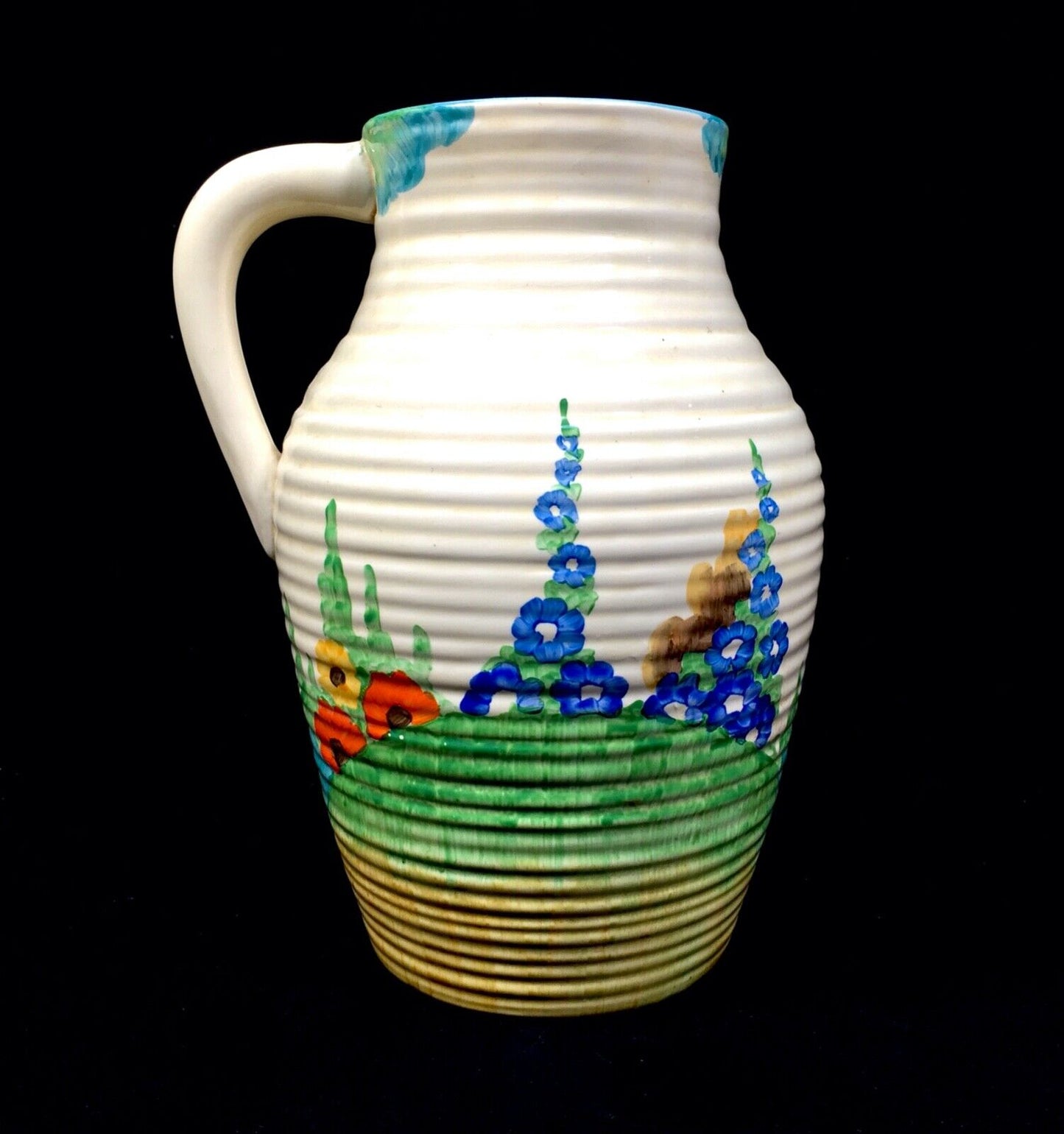 Antique Clarice Cliff Fragrance Lotus Jug Large / c1935 Art Deco Pottery Bizarre