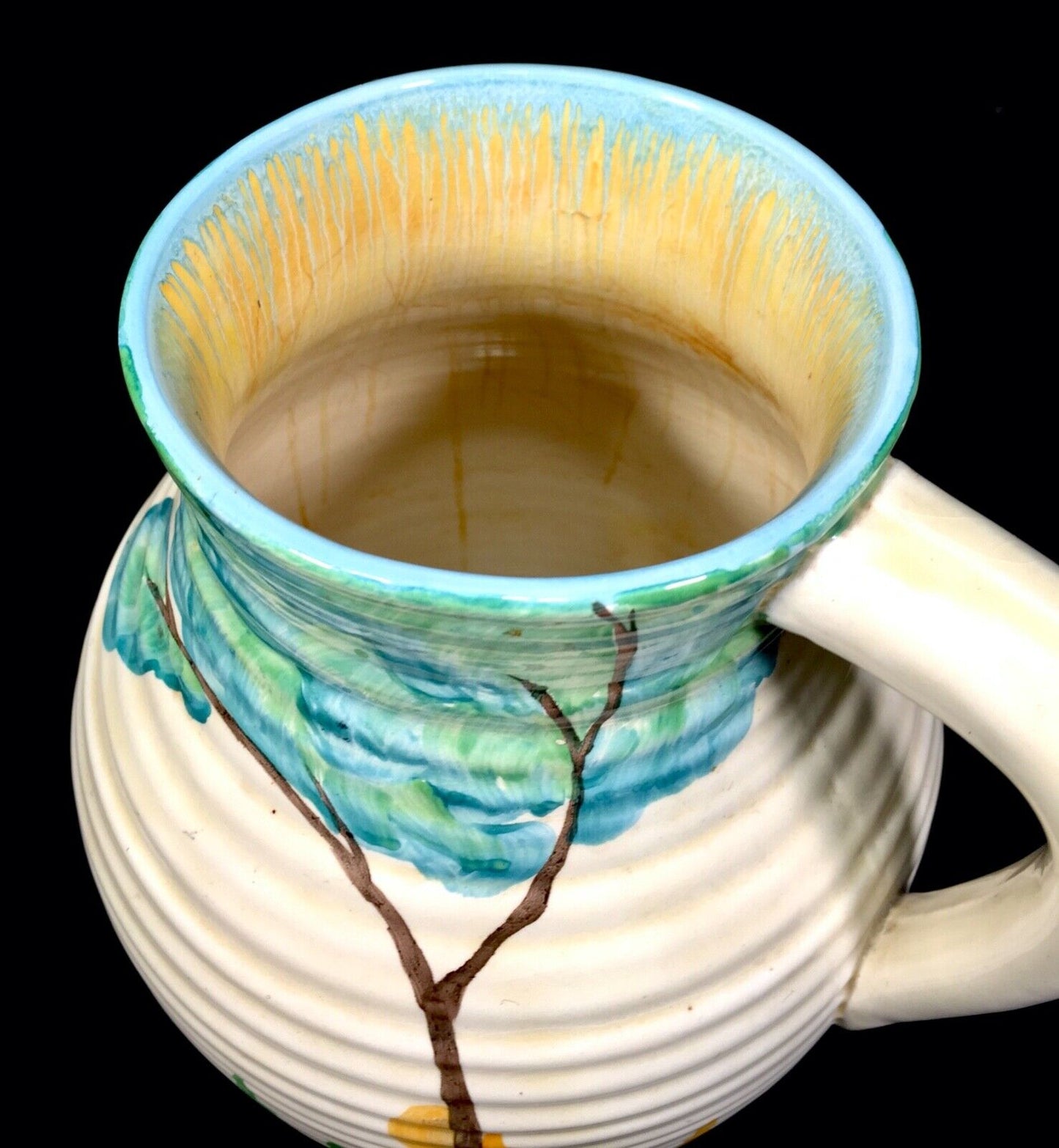 Antique Clarice Cliff Fragrance Lotus Jug Large / c1935 Art Deco Pottery Bizarre