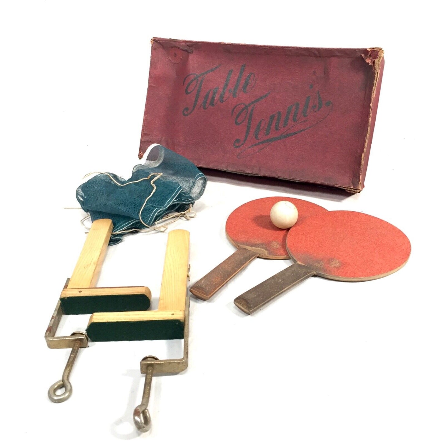 Antique 1901s Tabletop Table Tennis Parlour Game Boxed / Ping Pong