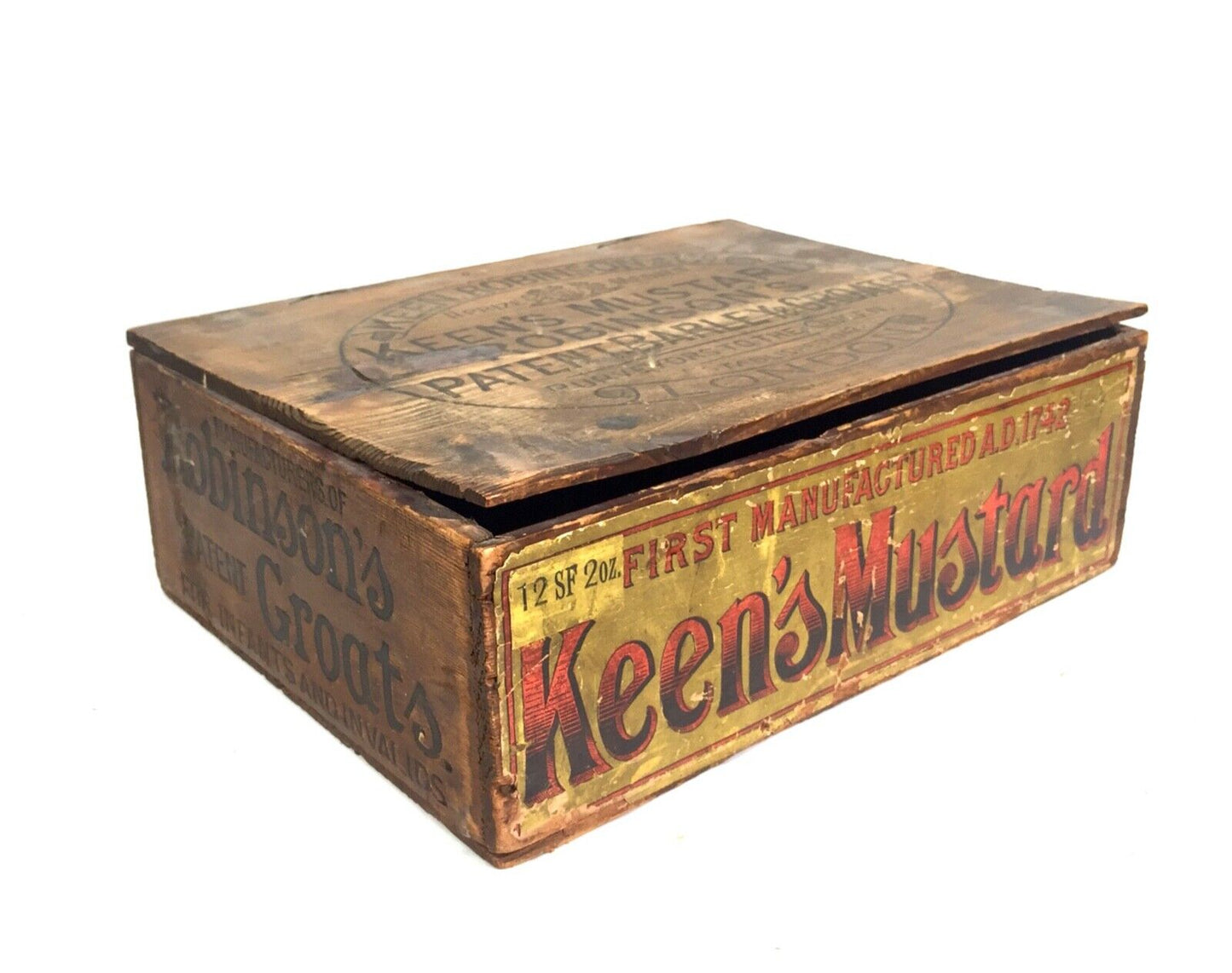 Antique Advertising - Keen's Robinson & Co Mustard Wooden Shop Display Box Crate