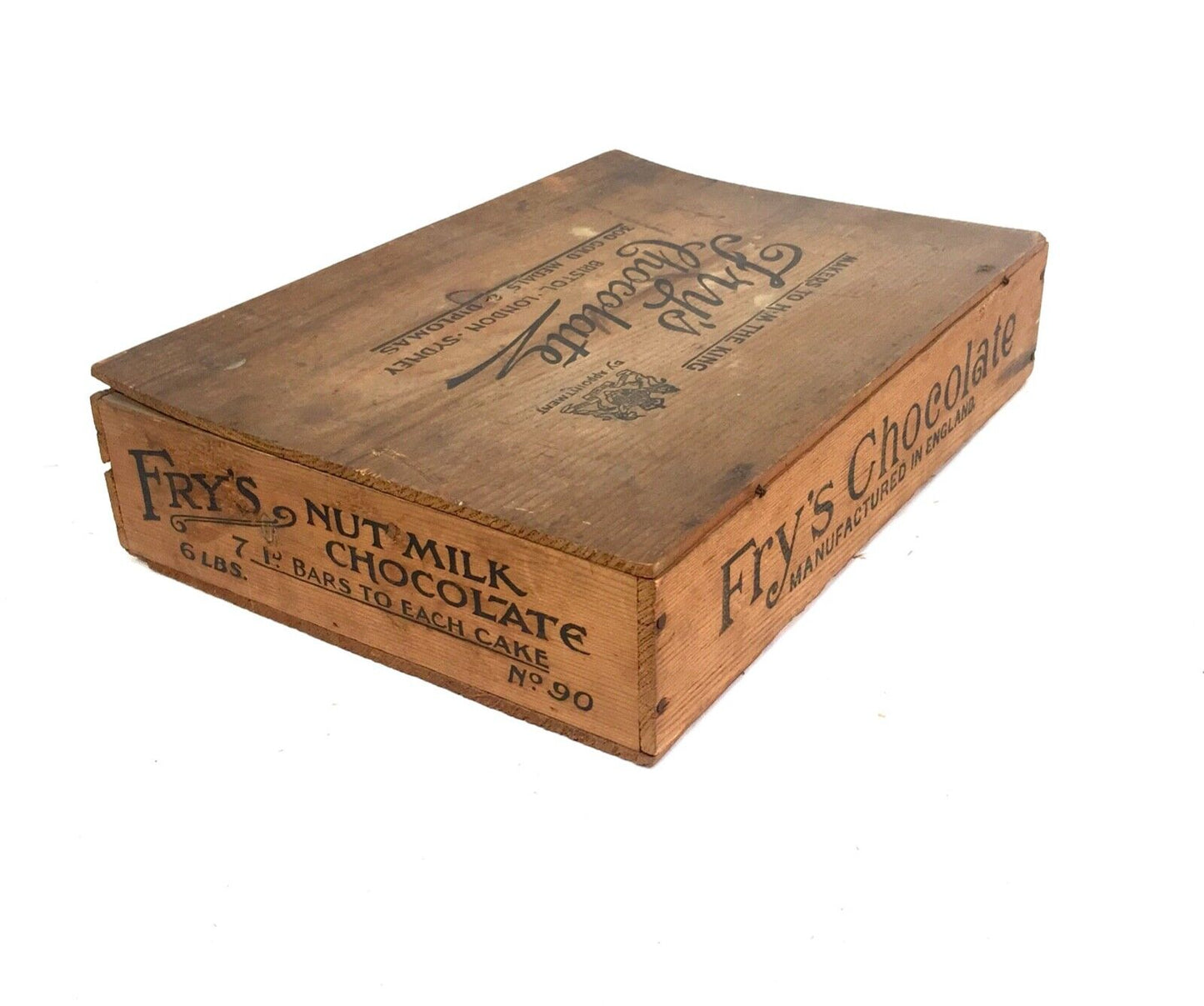 Antique Advertising - Fry's Nut Milk Chocolate Wooden Shop Display Box / Crate