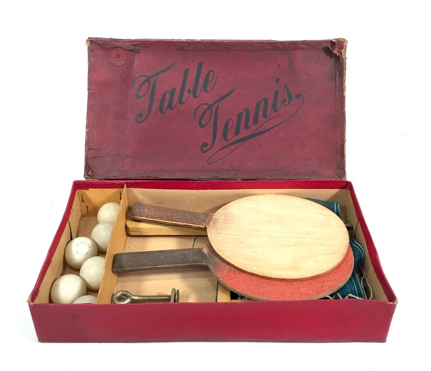 Antique 1901s Tabletop Table Tennis Parlour Game Boxed / Ping Pong