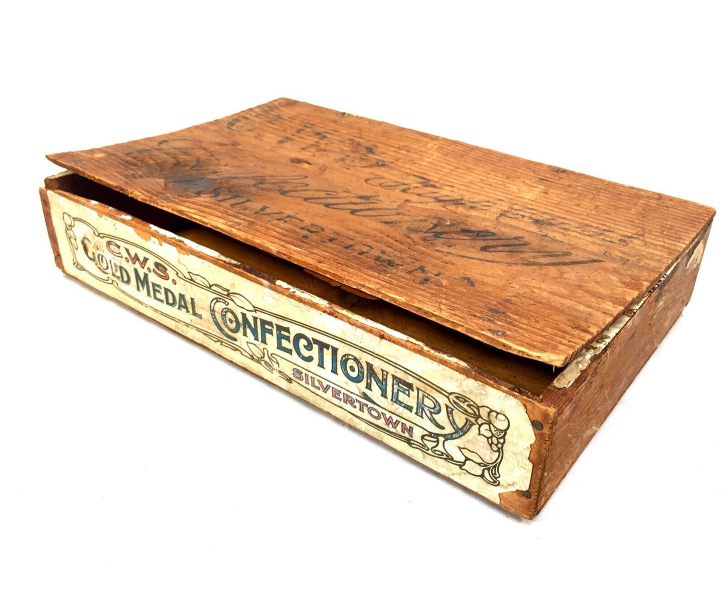 Antique Advertising - CWS Crumpsall Biscuit Works Wooden Shop Display Box Crate