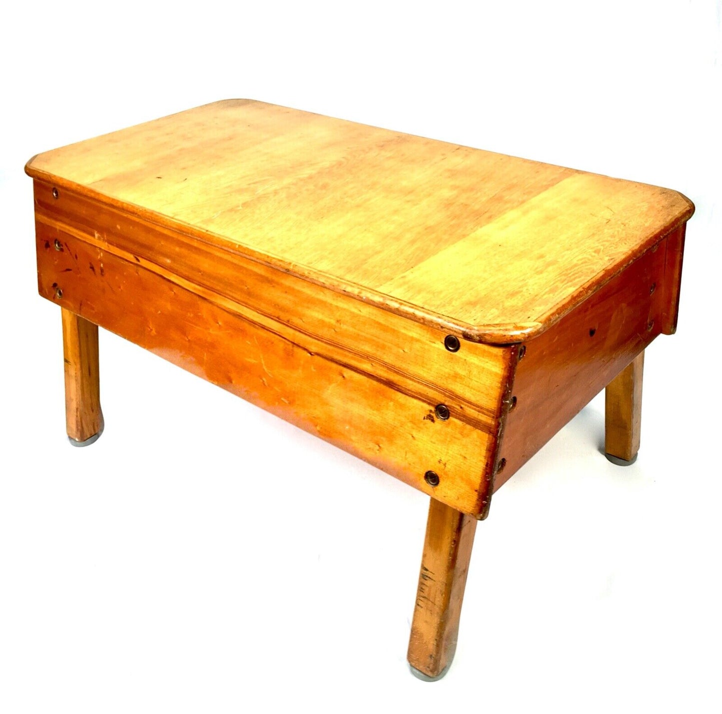 Antique Mid 20th Century Gymnastic Gym Vault Coffee Table Retro Furniture c.1950