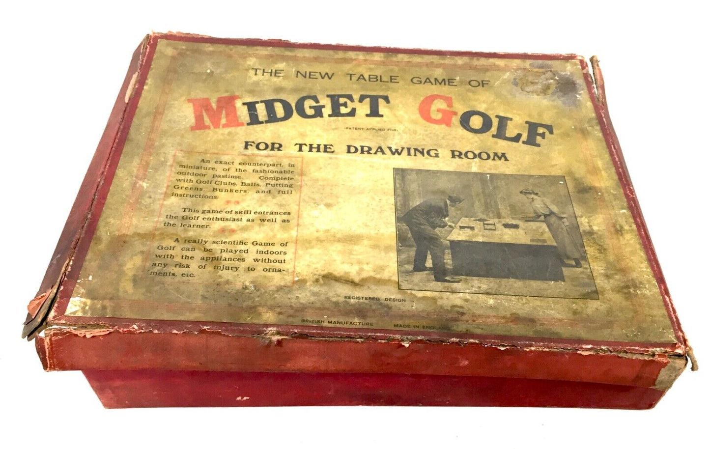 Antique 1910s Tabletop Midget Golf Parlour Game by Royal Letters Boxed / Rare