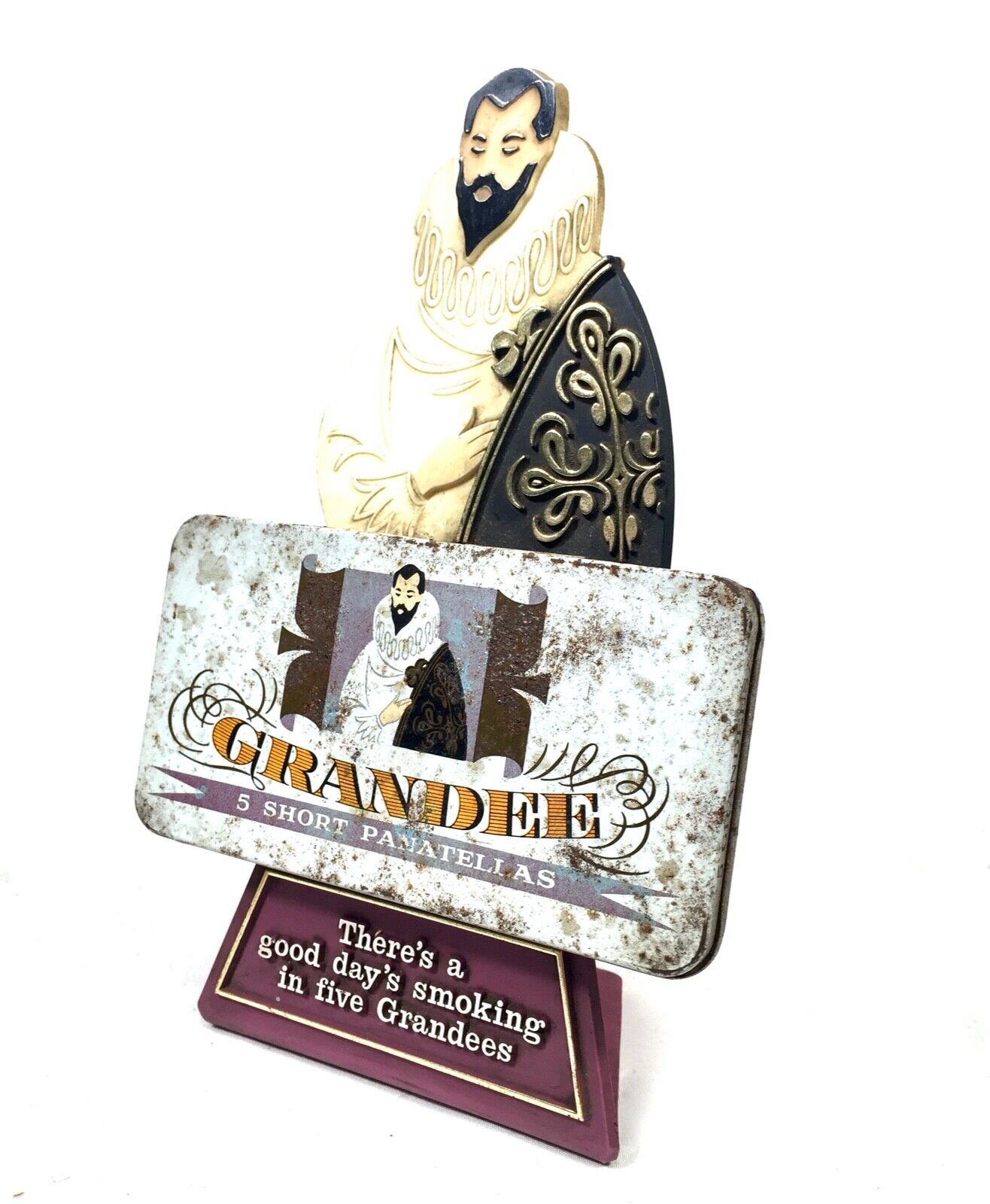 Antique Advertising - Vintage 1980s Counter top Showcard / Sign Grandee Cigars