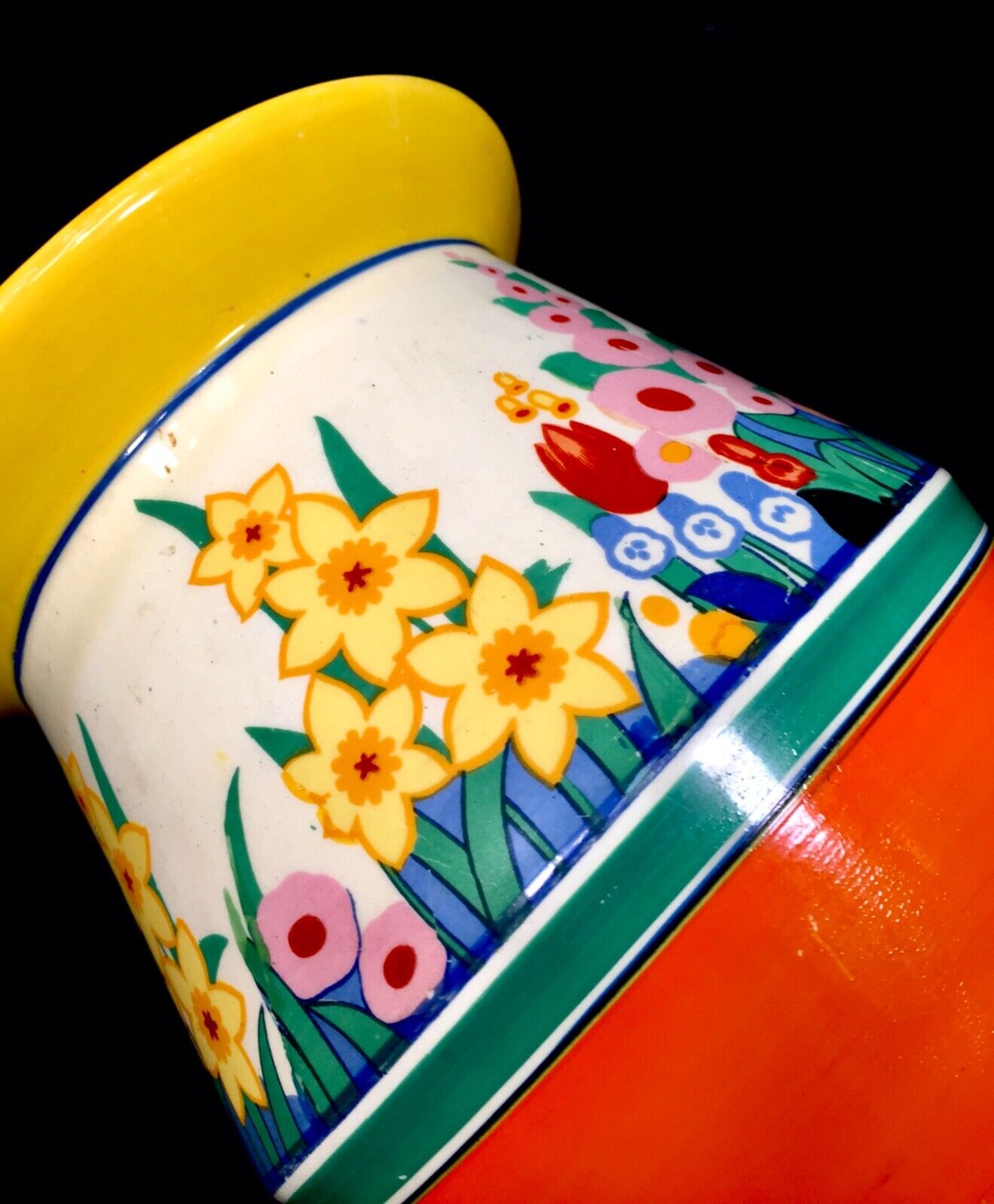 Clarice Cliff Chloris Pattern Printed Vase Shape 342 Art Deco Pottery / Antique
