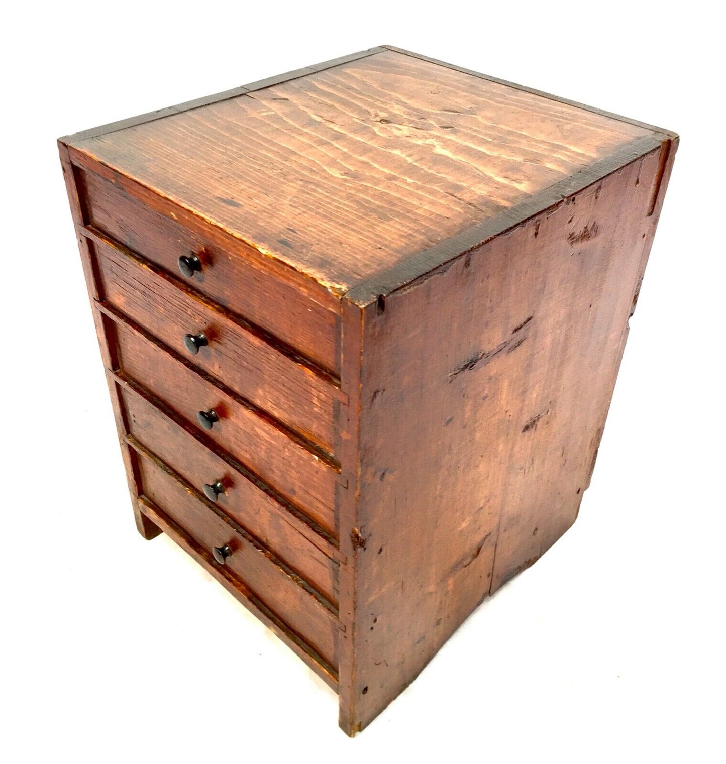 Antique Horologist Wooden Tabletop Collectors Cabinet Chest of Drawers c.1900
