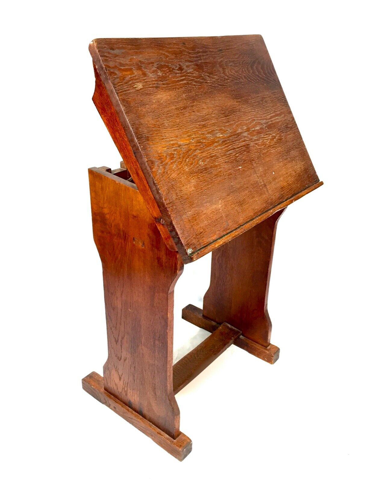 Antique Solid Oak Wooden Adjustable Lectern / Book Stand / Restaurant c.1920